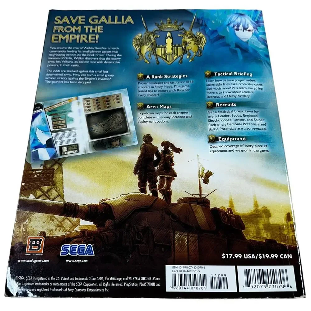 Valkyria Chronicles Official Strategy Guide BradyGames Sega Pre-Owned Condition